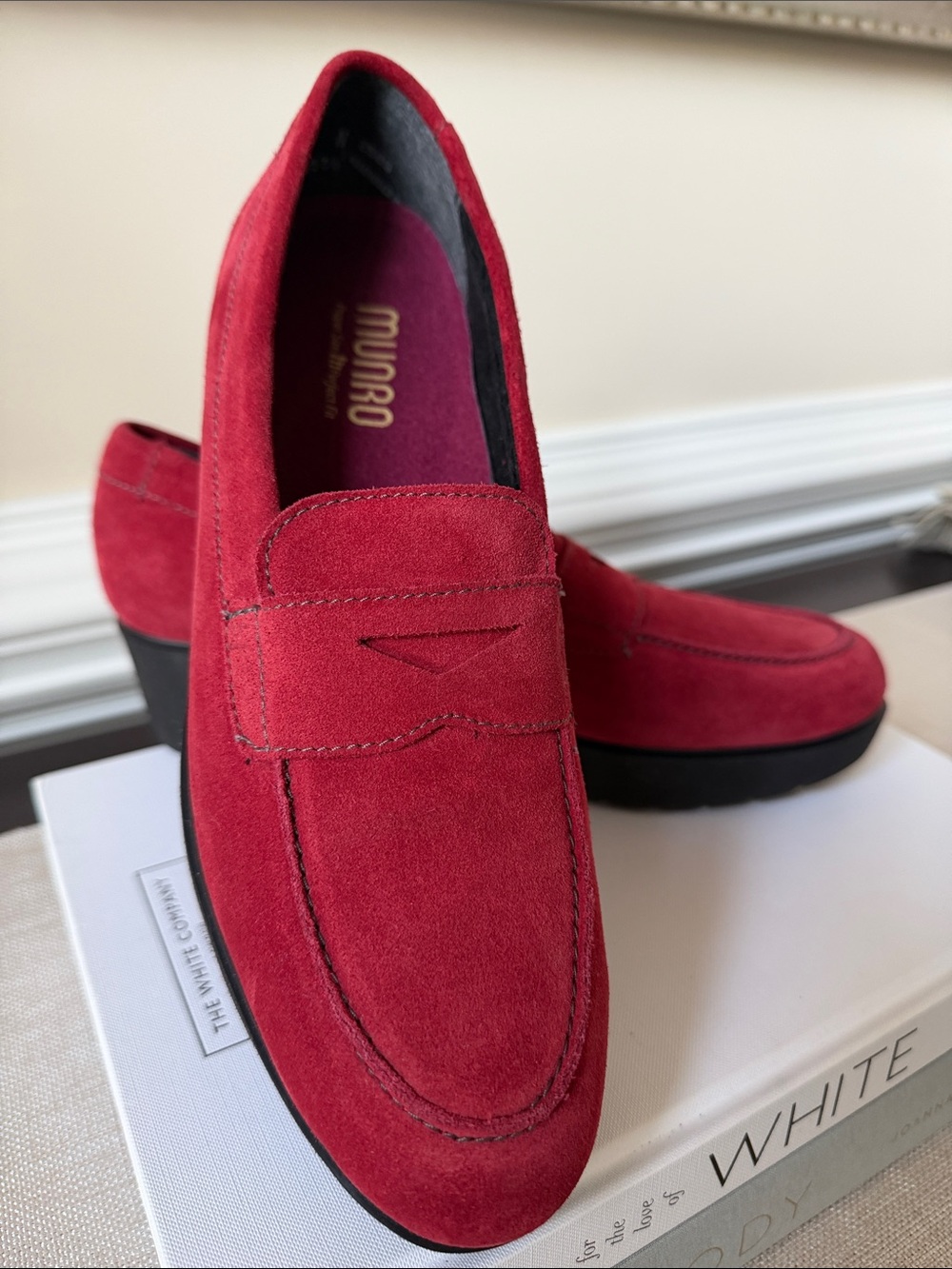 Munro Women’s Red Suede Penny Loafers
